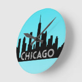 Chicago skyline illustratie ronde klok (Hoek)