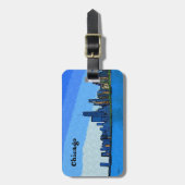 Chicago Skyline in Collage Paint Bagagelabel (Voorkant verticaal)
