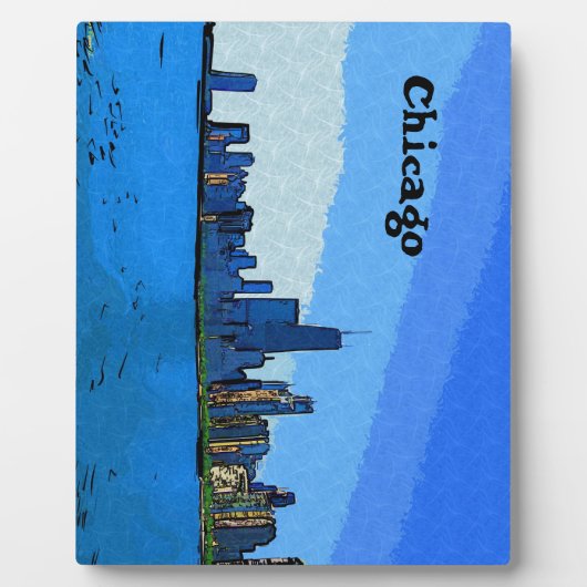 Chicago Skyline in Collage Paint Fotoplaat (Voorkant)