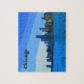 Chicago Skyline in Collage Schilderen Legpuzzel (Verticaal)