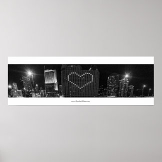 Chicago Skyline in het zwart-wit Poster