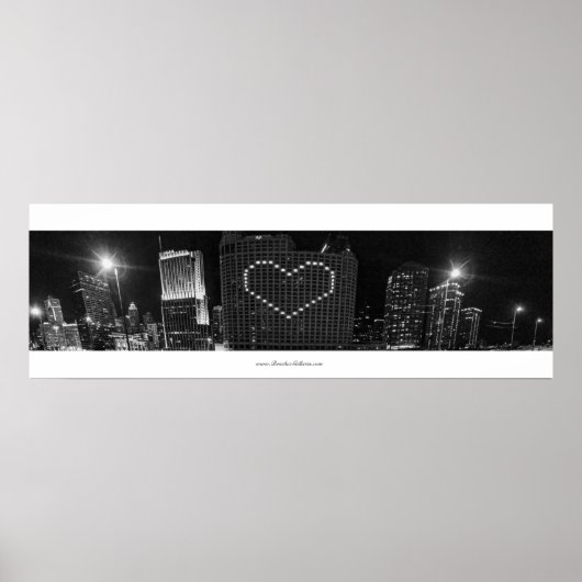 Chicago Skyline in het zwart-wit Poster (Voorkant)