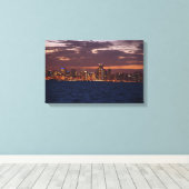 Chicago Skyline in sunset canavas print (Insitu (Houten vloer))