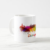 Chicago skyline in watercolor koffiemok (Voorkant links)