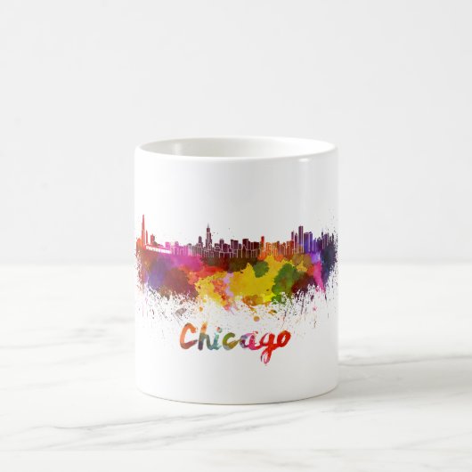 Chicago skyline in watercolor koffiemok (Center)