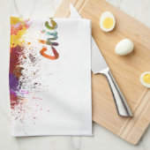 Chicago skyline in watercolor theedoek (Quarter Fold)