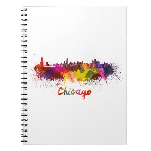Chicago skyline in waterverf notitieboek (Voorkant)
