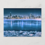 Chicago Skyline in Winter Briefkaart<br><div class="desc">Chicago skyline with a frozen Lake Michigan in the foreground</div>