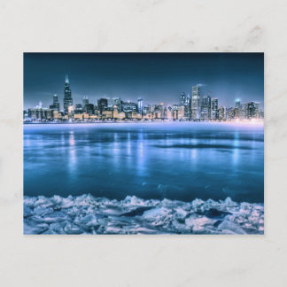 Chicago Skyline in Winter Briefkaart