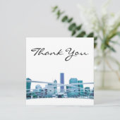 Chicago Skyline in Winter Hartelijk dank Bedankkaart (Staand voorkant)
