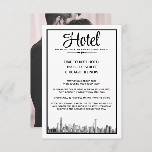 Chicago Skyline Informatiekaartje (Voorkant / Achterkant)