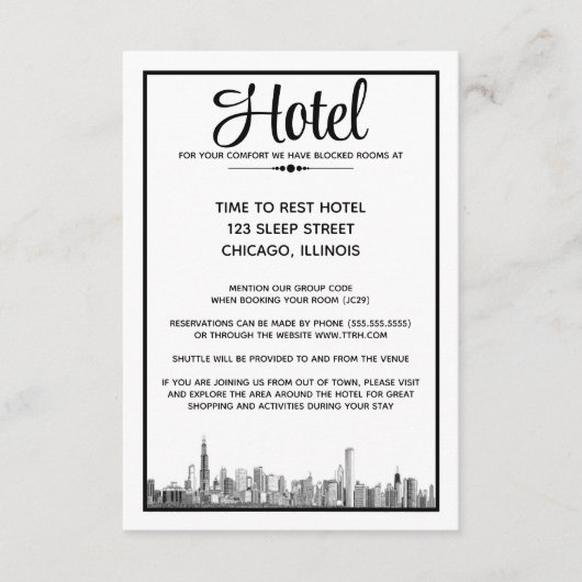 Chicago Skyline Informatiekaartje (Voorkant)