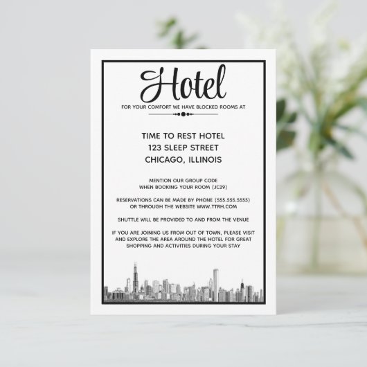 Chicago Skyline Informatiekaartje (Staand voorkant)