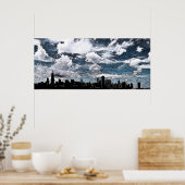 Chicago Skyline, Ink Poster (Keuken)