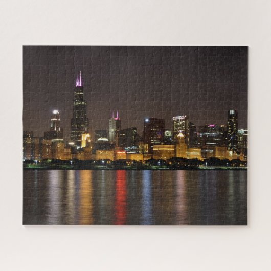 Chicago Skyline Jigzaag Puzzle Legpuzzel (Horizontaal)