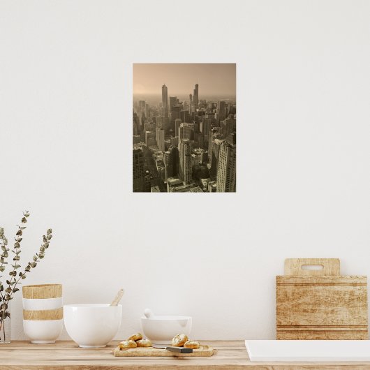 Chicago Skyline, John Hancock Center Skydeck Poster (Keuken)