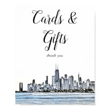 Chicago Skyline Kaarten & Cadeaus Bord