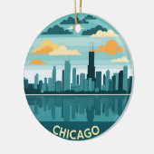 Chicago Skyline Keramisch Ornament (Links)