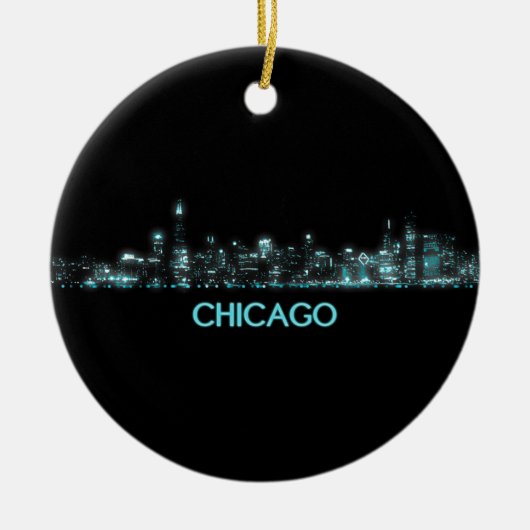 Chicago Skyline Keramisch Ornament (Voorkant)