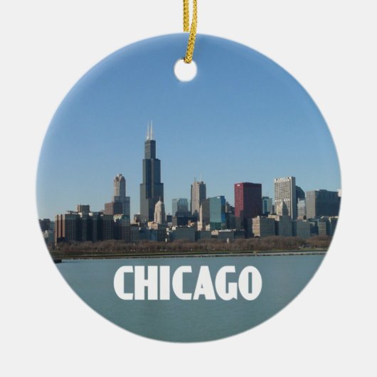 Chicago Skyline Keramisch Ornament (Voorkant)