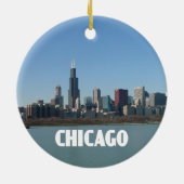 Chicago Skyline Keramisch Ornament (Achterkant)