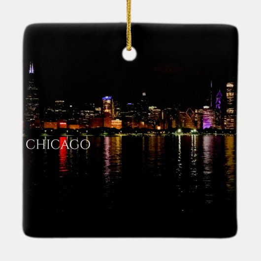 Chicago Skyline Keramisch Ornament (Achterkant)