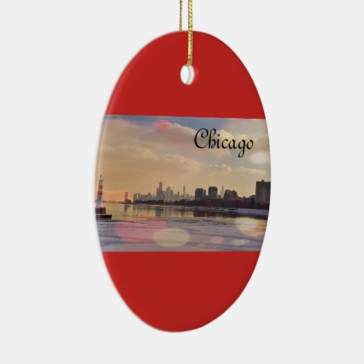 Chicago Skyline Keramisch Ornament (Rechts)