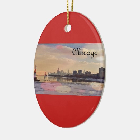 Chicago Skyline Keramisch Ornament (Links)