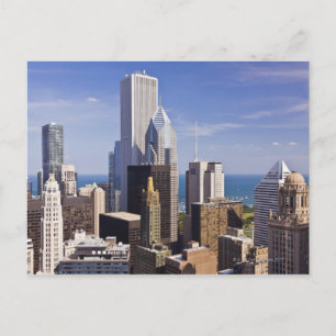 Chicago Skyline Kijkt naar het Michigan-meer Briefkaart