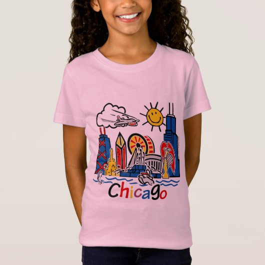Chicago Skyline Kinder Skyline T-shirt (Voorkant)