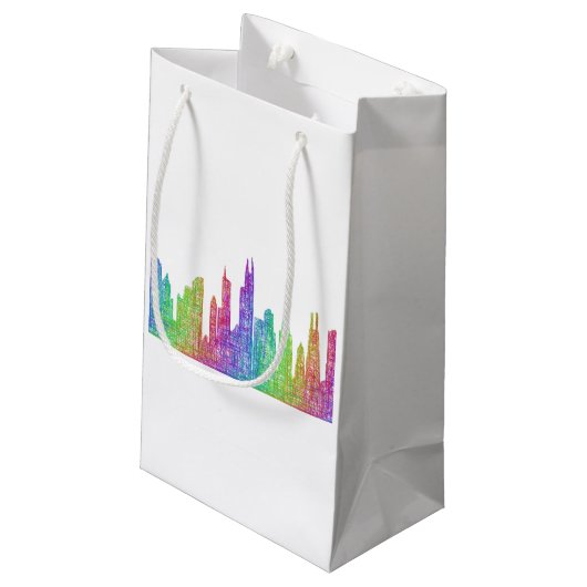Chicago skyline klein cadeauzakje (Achterkant Gekanteld)