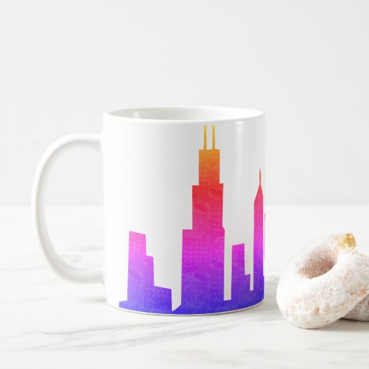 Chicago Skyline Koffiemok (Met donut)