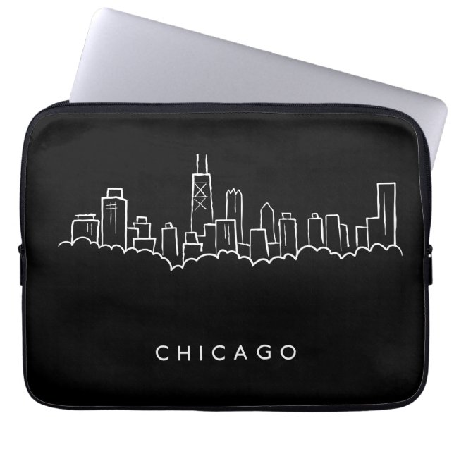 Chicago Skyline Laptop Sleeve (Voorkant)