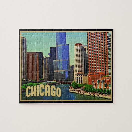 Chicago Skyline Legpuzzel (Horizontaal)