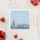 Chicago Skyline Lichtblauw BG Sweet 16 Servetten (Insitu)