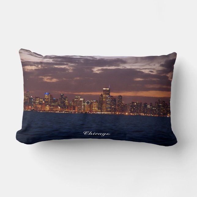 Chicago Skyline lumbar Pillow Kussen (Voorkant)
