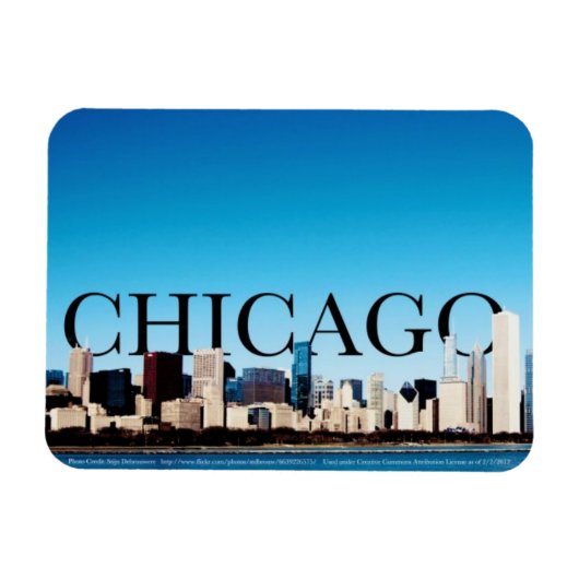 Chicago Skyline Magnet met Chicago in de lucht Magneet (Horizontaal)