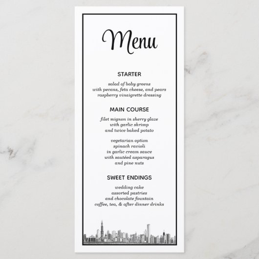 Chicago Skyline Menu (Voorkant)