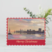 Chicago Skyline Merry-kerstkaart Feestdagenkaart (Staand voorkant)