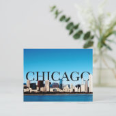 Chicago Skyline met CHICAGO in de Sky Briefkaart (Staand voorkant)
