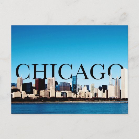 Chicago Skyline met CHICAGO in de Sky Briefkaart (Voorkant)