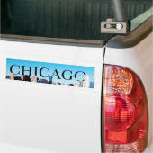 Chicago Skyline met CHICAGO in de Sky Bumpersticker (Op Truck)