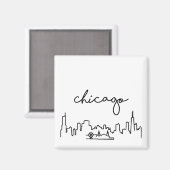 Chicago Skyline met Navy Pier Kleine Magnet (Voorkant / Achterkant)