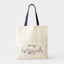 Chicago Skyline met Navy Pier Tote Bag