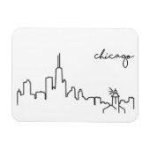 Chicago Skyline met vuurtoren magneet (Horizontaal)