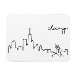 Chicago Skyline met vuurtoren magneet