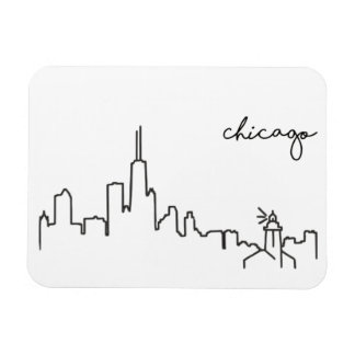 Chicago Skyline met vuurtoren magneet