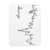 Chicago Skyline met vuurtoren magneet (Verticaal)