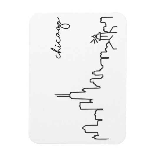 Chicago Skyline met vuurtoren magneet (Verticaal)