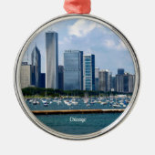 Chicago Skyline Metalen Ornament (Voorkant)